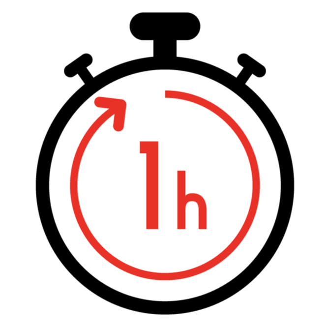 a stopwatch timing one hour